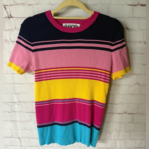 Women's Colorful Striped Tee - Picture 2 of 5